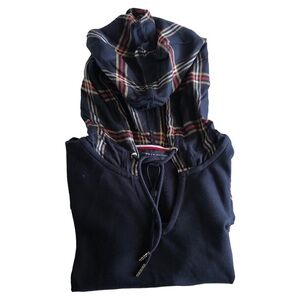 NWT Tommy Hilfiger Women's Layered-Look French Terry Hoodie Top